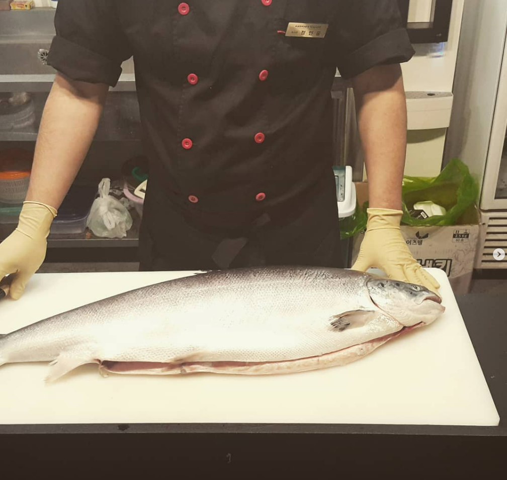 Fresh whole salmon